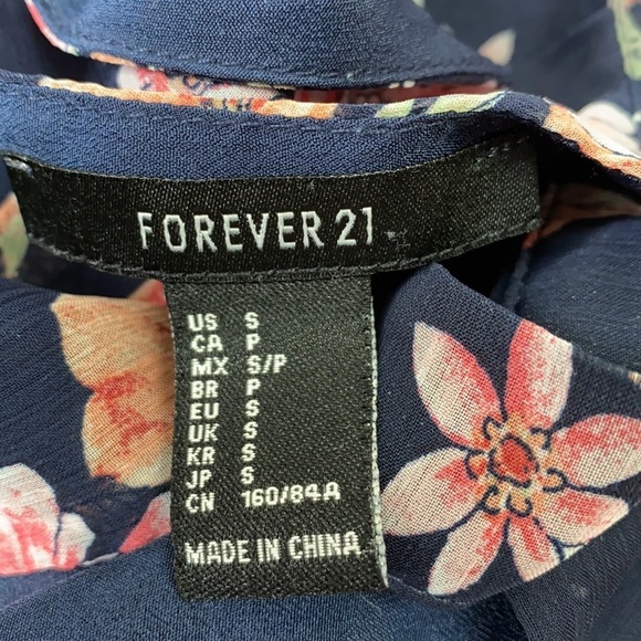 Forever 21 Floral Navy Small Halter Dress - Picture 9 of 9